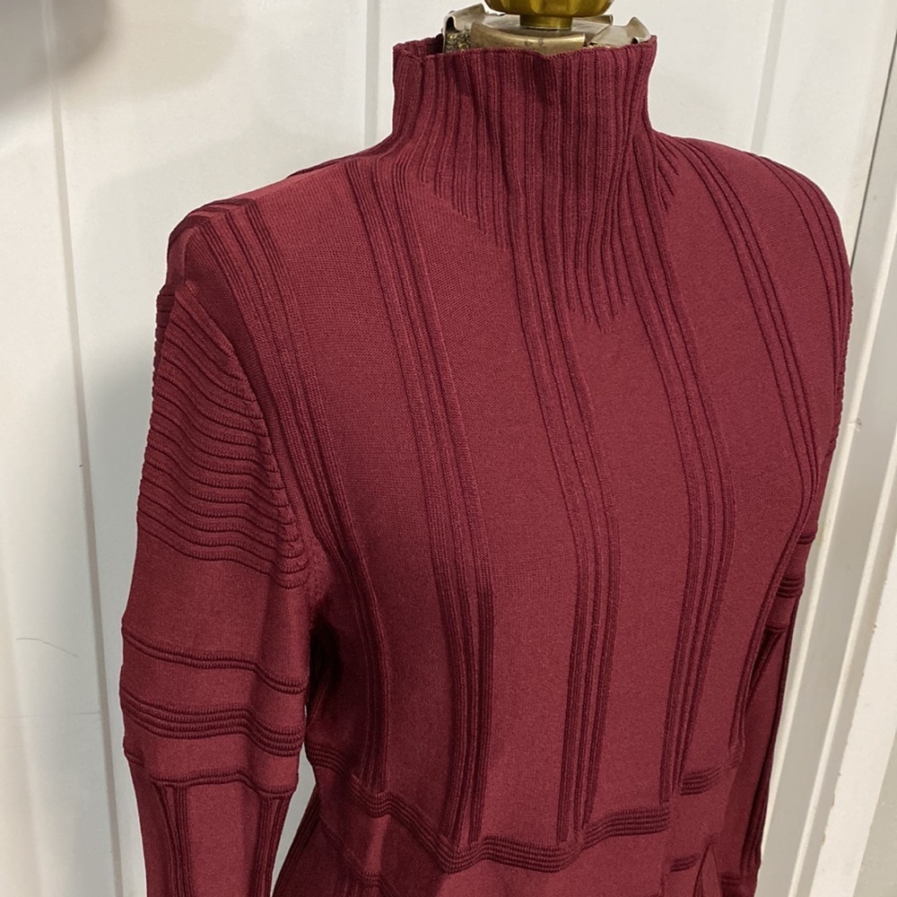 LEON MAX LIMITED EDITION KNIT DRESS RED LONG SLEEVE SIZE LARGE - Picture 6 of 16